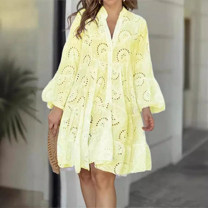 Robe Midi en Dentelle Rose - Élégance Intemporelle