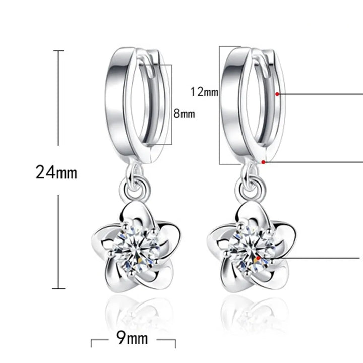 Boucles d'oreilles en argent sterling avec zircon violet et blanc