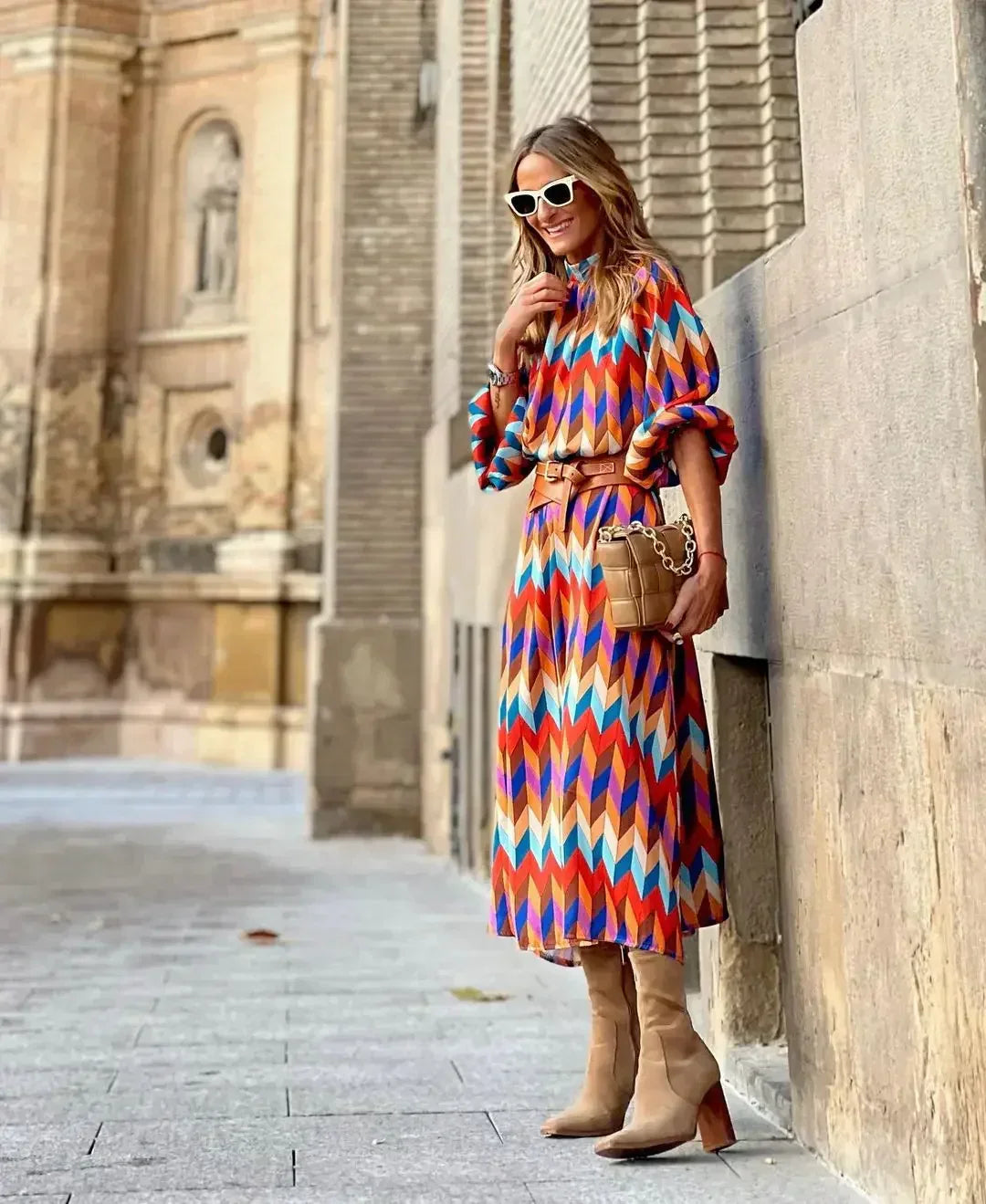 Cassandra - Robe Géométrique Vibrante