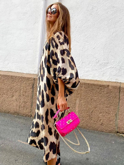 Zarina | Robe Maxi en Viscose avec Imprimé Léopard