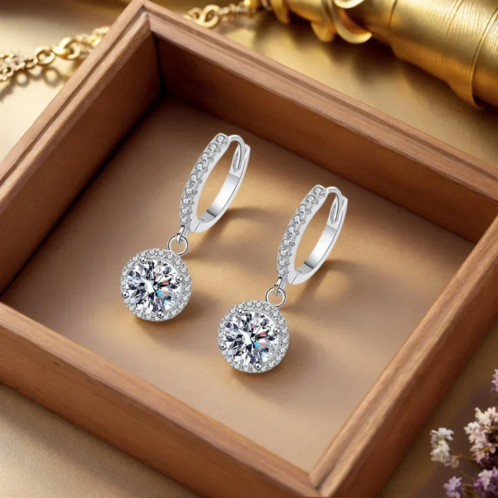 Boucles d'oreilles en moissanite 1 carat en argent sterling