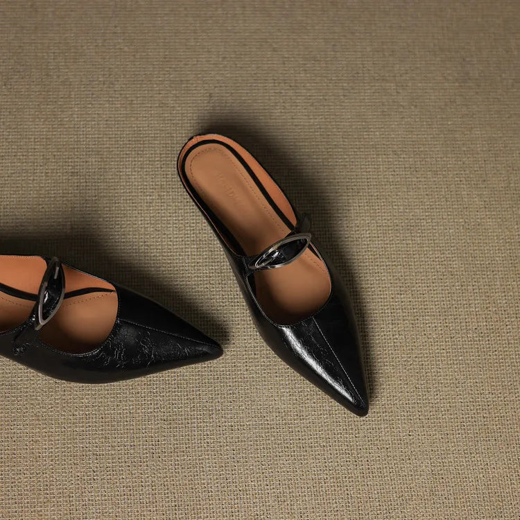 Clara – Mules en Cuir Naturel
