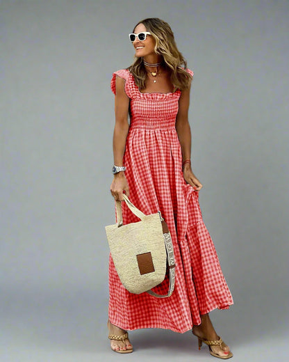 Bertha | Robe à Carreaux de Style Rétro pour Élégance et Confort au Quotidien