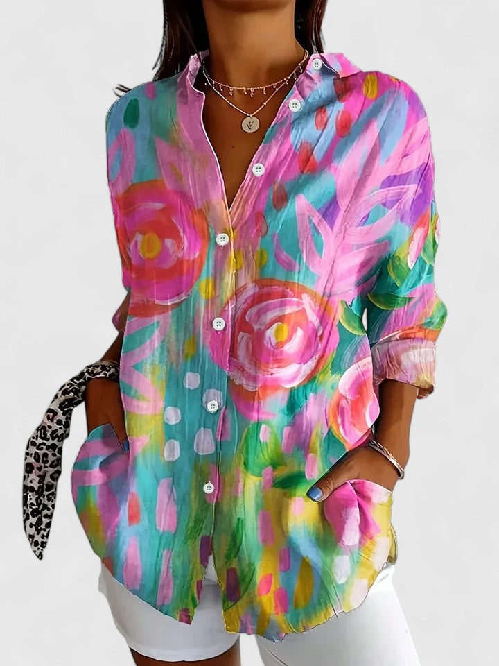 Anica - Blouse artistique vivante à boutons