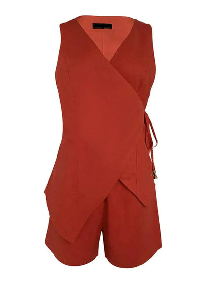 Lila | Ensemble Top et Short en Lin à Col V