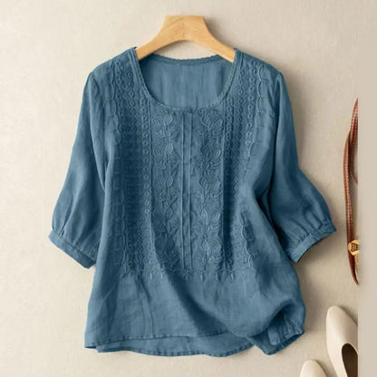 Aurora – Blouse Relaxée Brodée