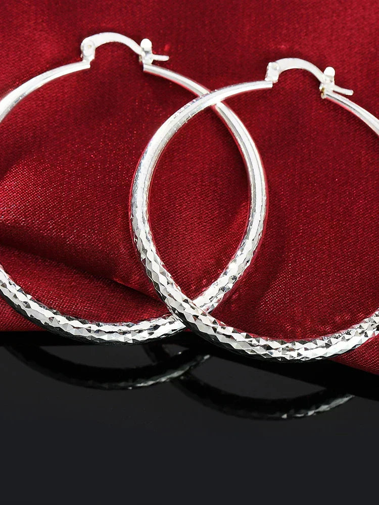 Boucles d'oreilles créoles en argent sterling
