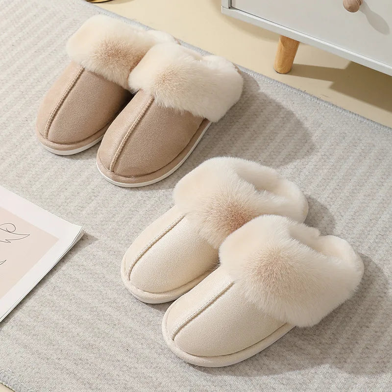 Chaussons d'Intérieur en Peluche pour Femmes avec Doublure Douce et Confort Accueillant