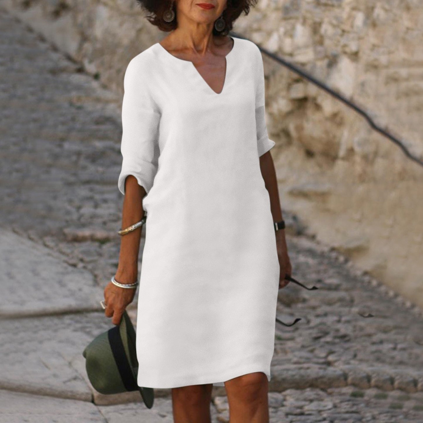 Silvia™ - Robe intemporelle avec décolleté en V qui couvre le ventre
