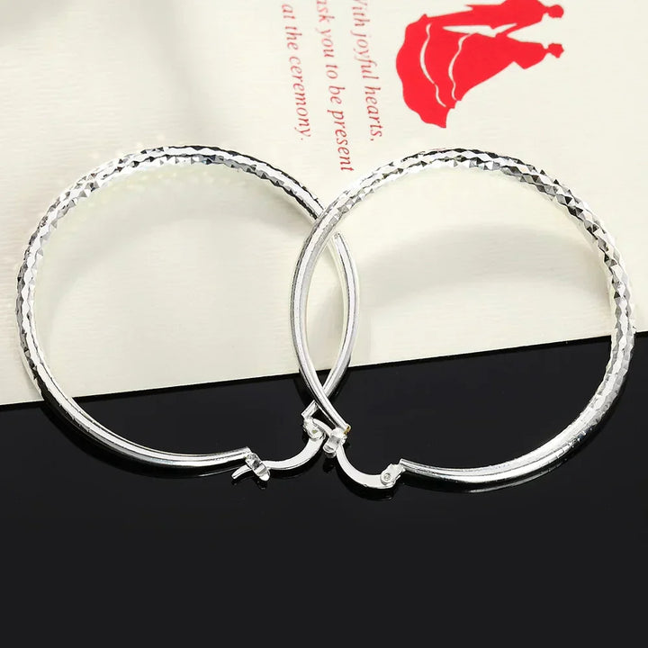 Boucles d'oreilles créoles en argent sterling