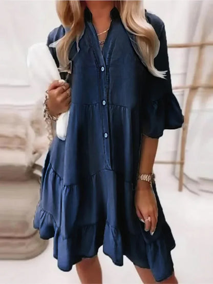 Amy | Robe en Jean Volantée
