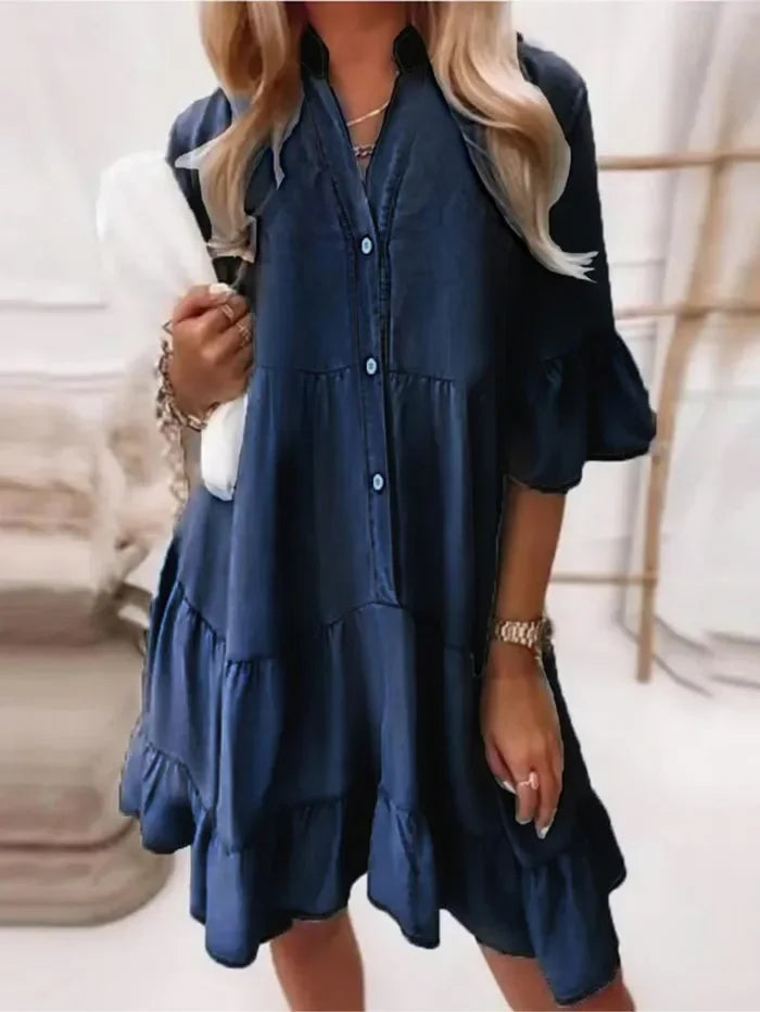 Amy | Robe en Jean Volantée