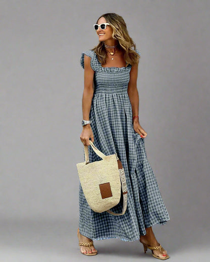 Bertha | Robe à Carreaux de Style Rétro pour Élégance et Confort au Quotidien