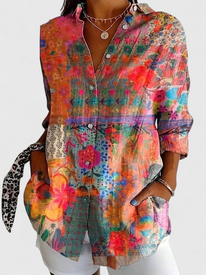 Anica - Blouse artistique vivante à boutons
