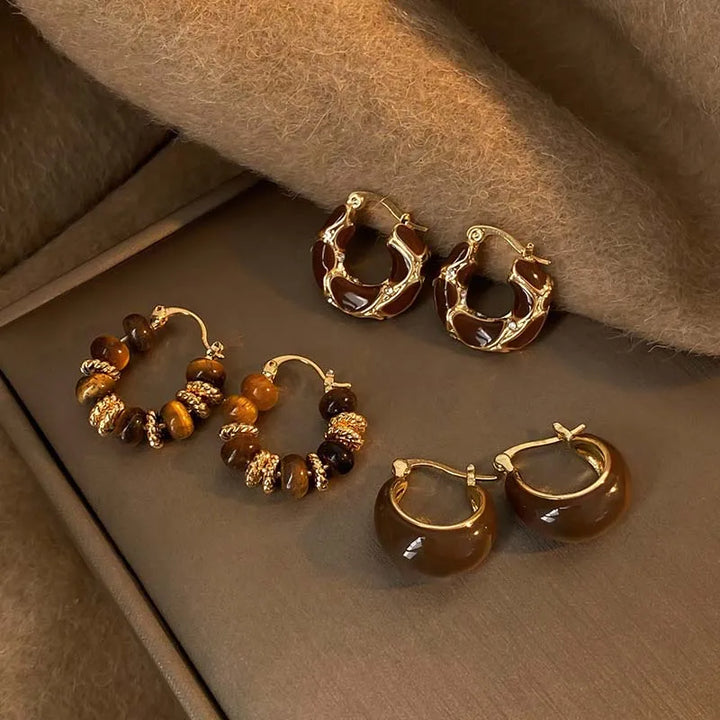 Boucles d'oreilles créoles vintage en forme de U