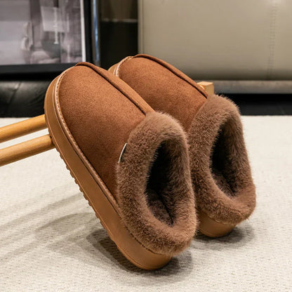 Pantoufles pour Femmes en Peluche pour Intérieur avec Doublure Chaude et Semelle Antidérapante