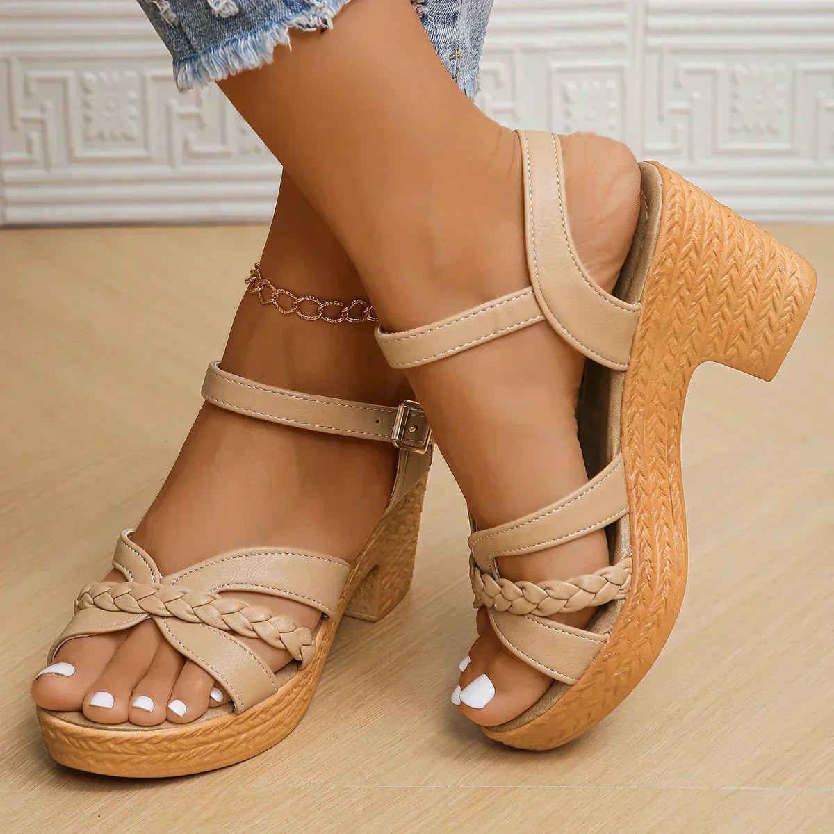 Gianna™ Sandales Classiques à Talon Moyen