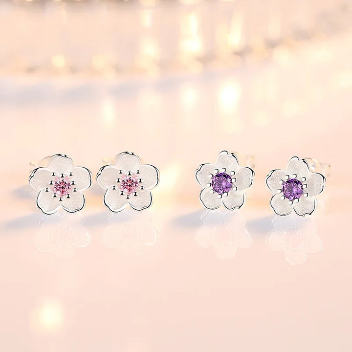 Boucles d'oreilles en fleur de zircon