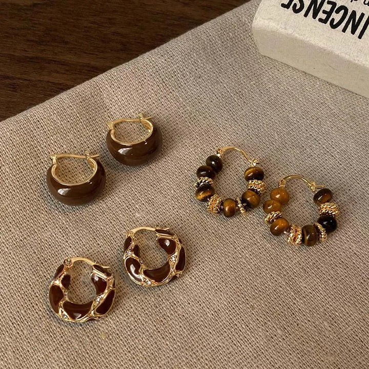 Boucles d'oreilles créoles vintage en forme de U