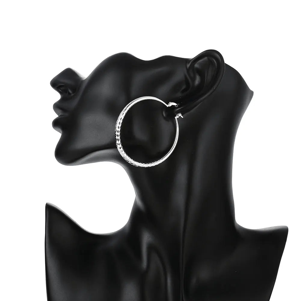 Boucles d'oreilles créoles en argent sterling