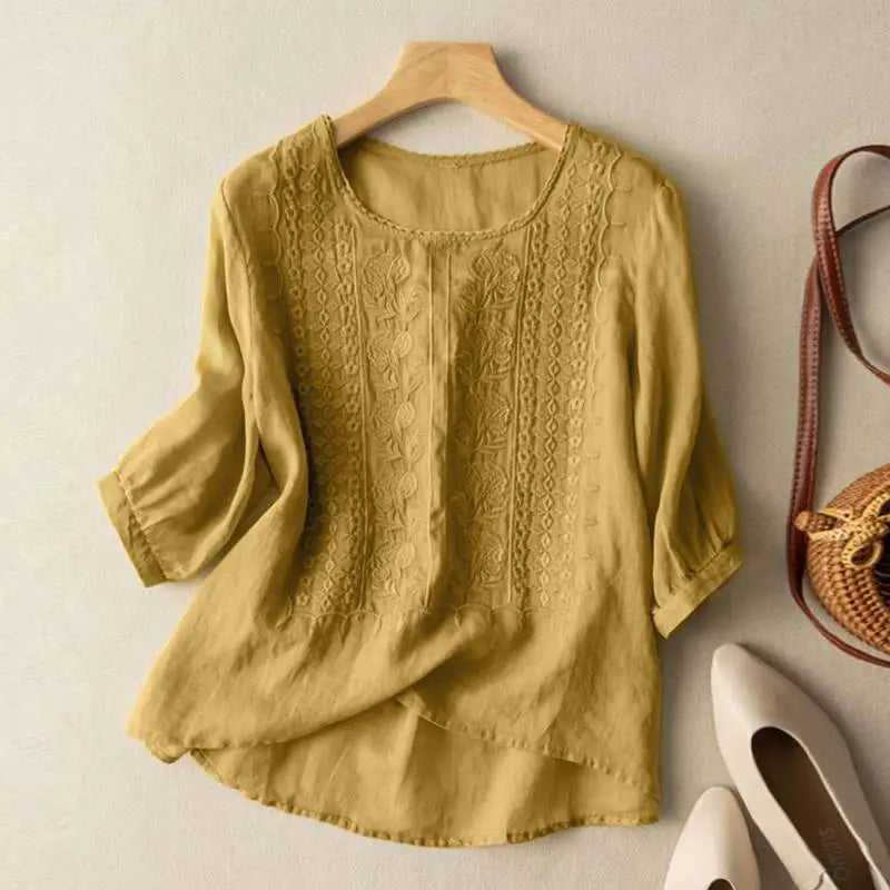 Aurora – Blouse Relaxée Brodée