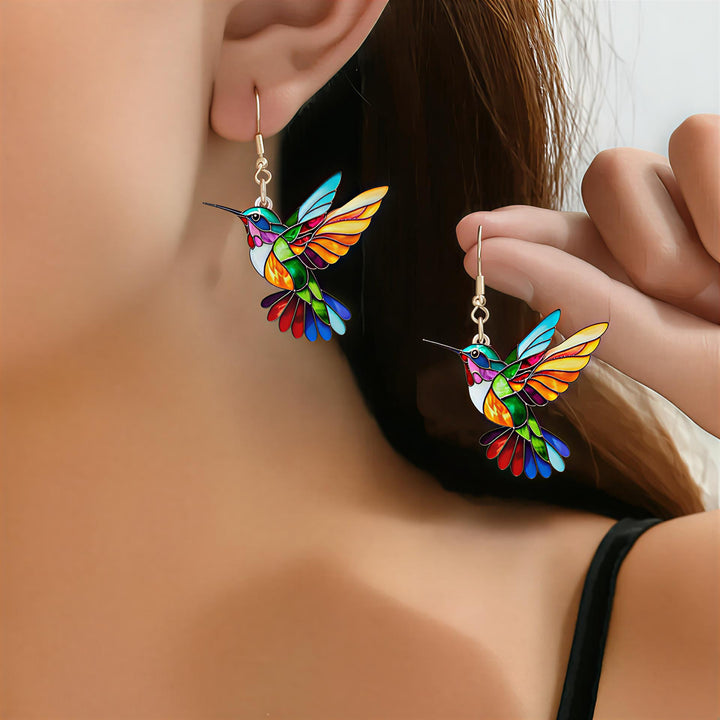 Boucles d'oreilles Colibri avec collier gratuit