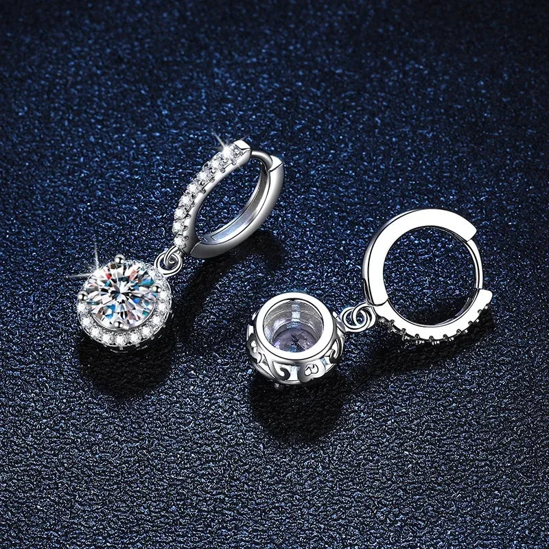 Boucles d'oreilles en moissanite 1 carat en argent sterling