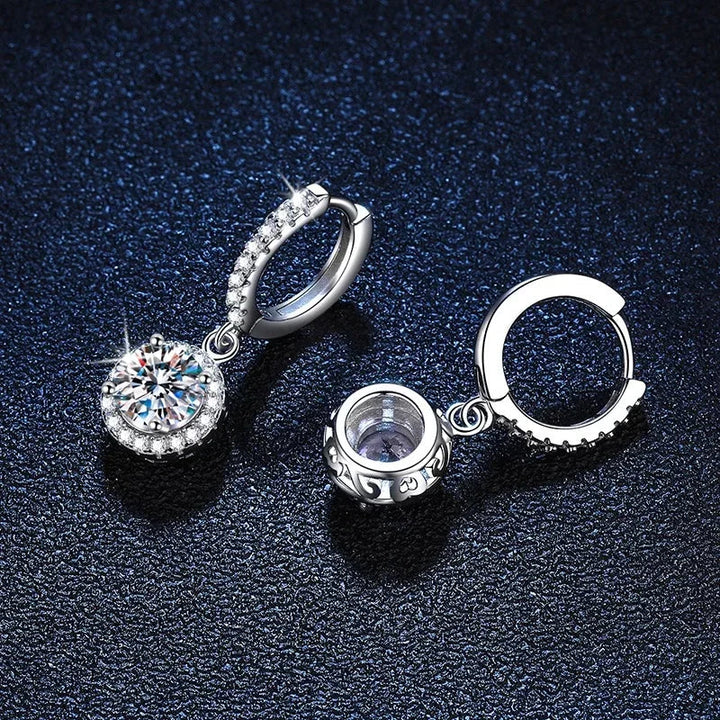 Boucles d'oreilles en moissanite 1 carat en argent sterling