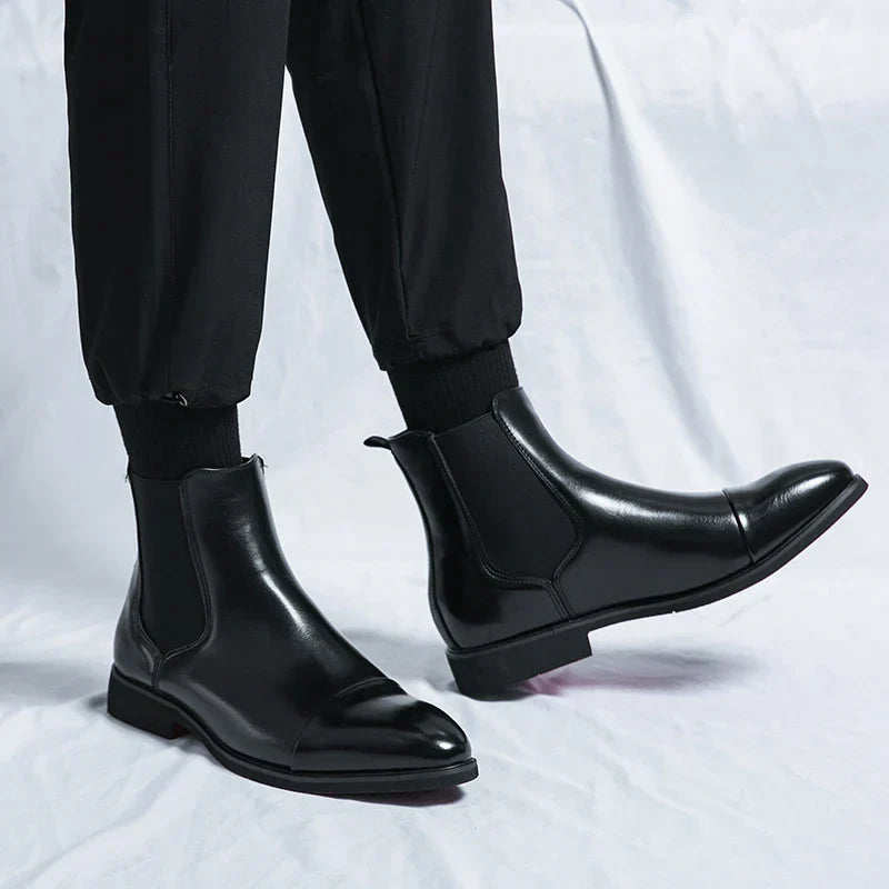 Bottes Chelsea en cuir véritable Annibale Carracci