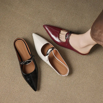 Clara – Mules en Cuir Naturel