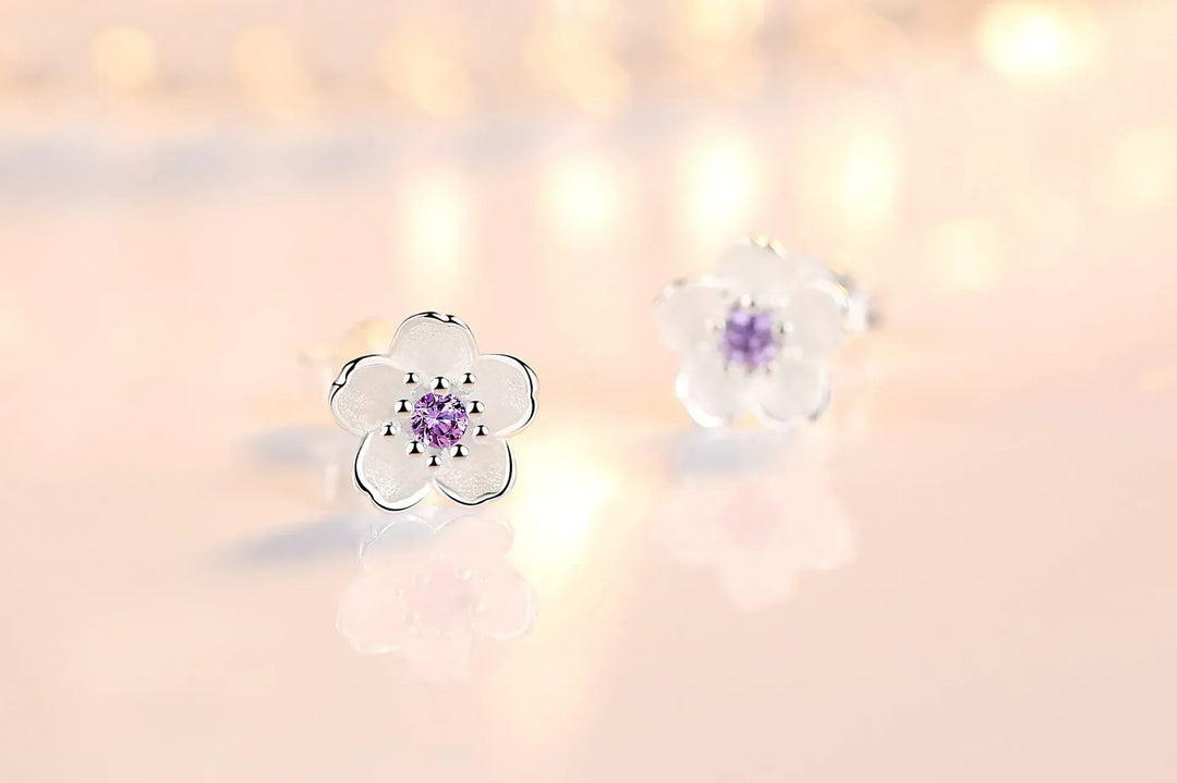 Boucles d'oreilles en fleur de zircon