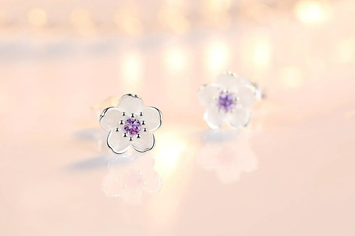 Boucles d'oreilles en fleur de zircon