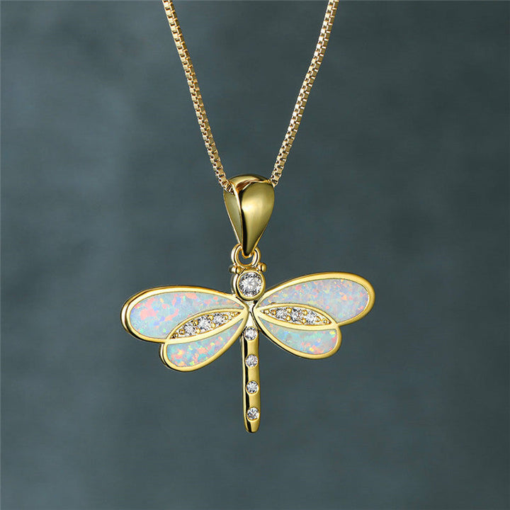 Elunaria – Collier en forme de libellule avec accent scintillant