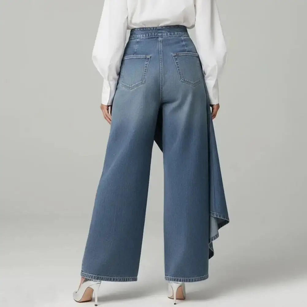 Pantalons en Denim à Jambes Larges Elara