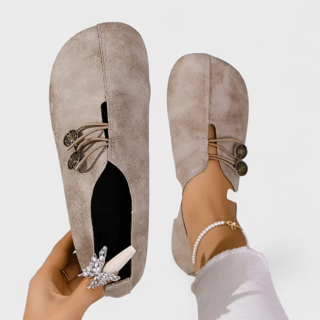 Lydia - Mocassins orthopédiques pour femmes en cuir suédé doux