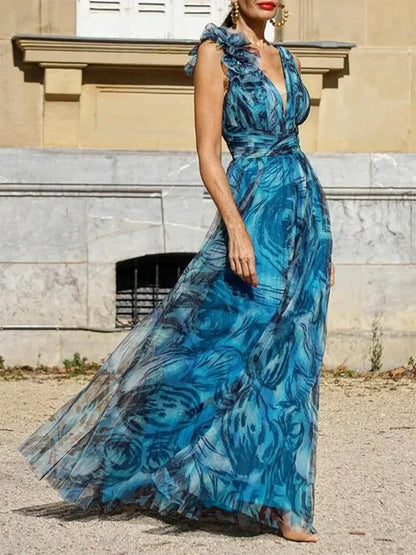 Victoria | ROBE LONGUE BLEUE PAON