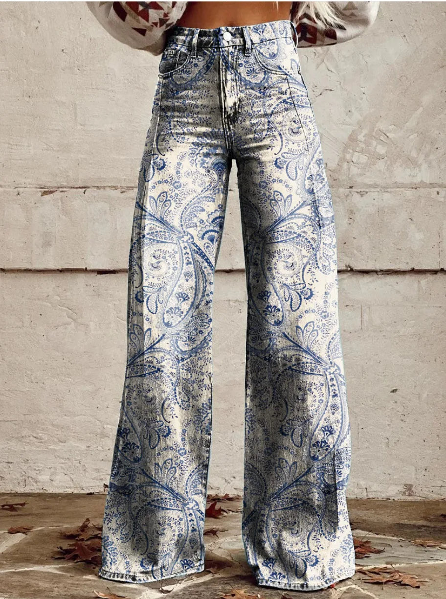 Azly - Pantalon fleuri décontracté et élégant