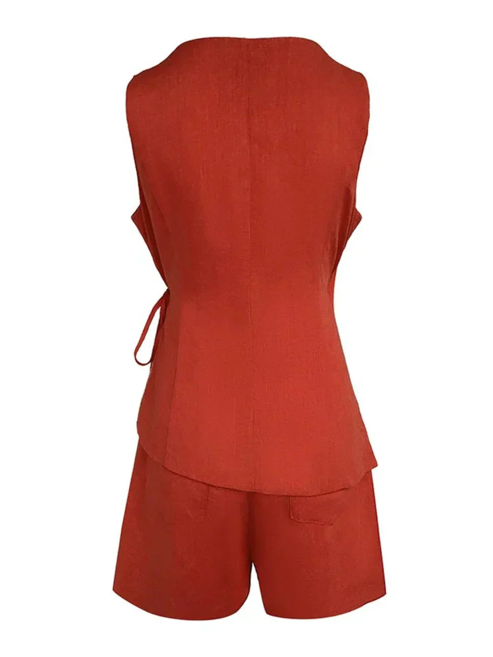 Lila | Ensemble Top et Short en Lin à Col V