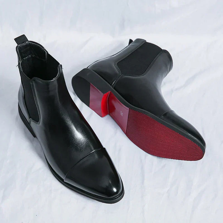 Bottes Chelsea en cuir véritable Annibale Carracci
