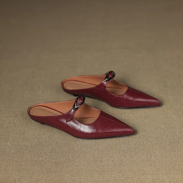 Clara – Mules en Cuir Naturel