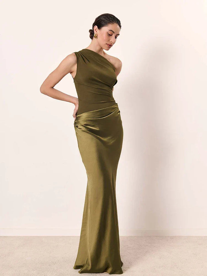Ashley | Robe Maxi avec une Ceinture en Satin