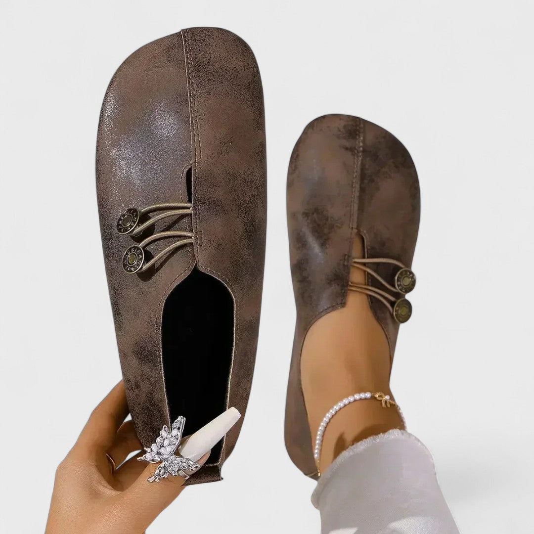 Lydia - Mocassins orthopédiques pour femmes en cuir suédé doux