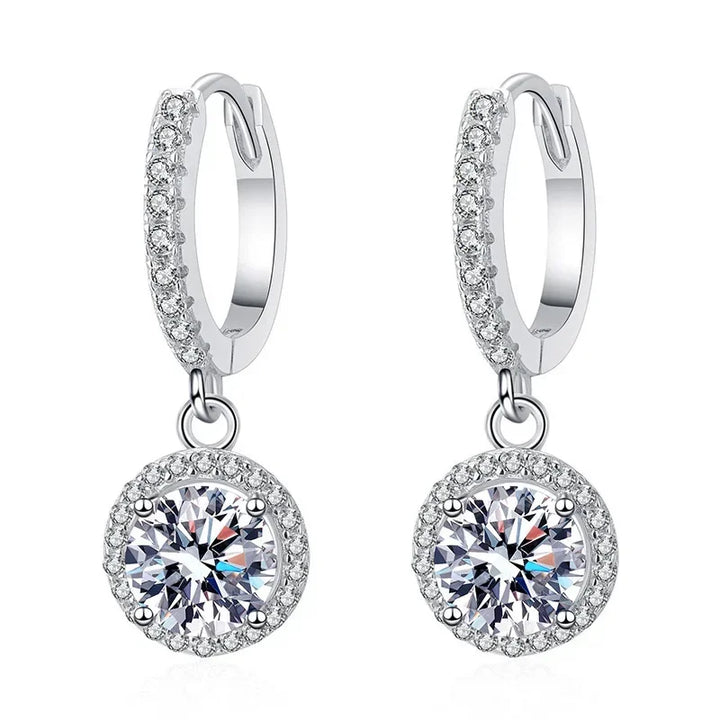 Boucles d'oreilles en moissanite 1 carat en argent sterling