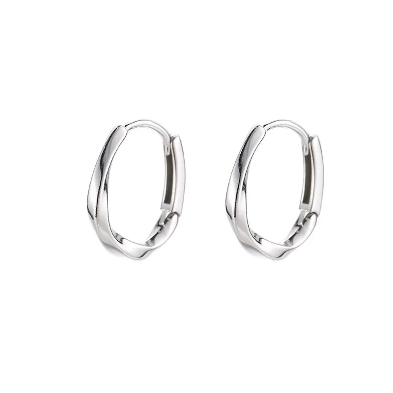 Boucles d'oreilles rondes en argent sterling incrustées