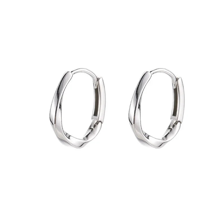 Boucles d'oreilles rondes en argent sterling incrustées