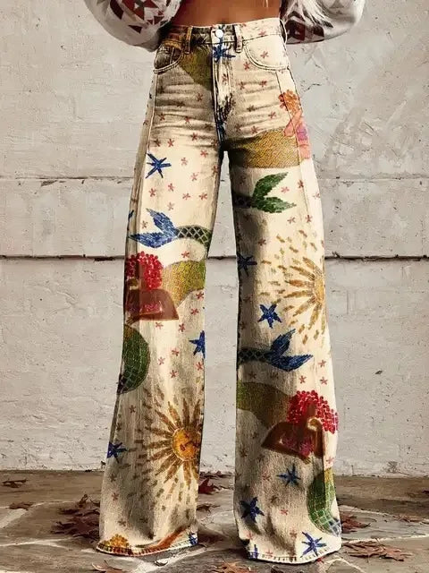 Azly - Pantalon fleuri décontracté et élégant