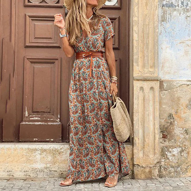 Vivienne | Robe Midi Plissée Fleurie