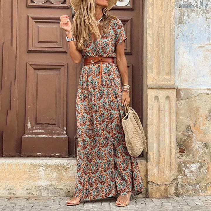 Vivienne | Robe Midi Plissée Fleurie