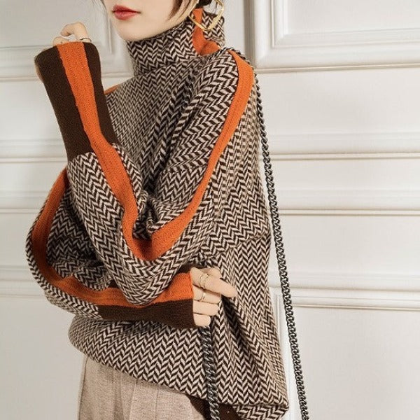 Eleanor | Col Montant Herringbone Luxe