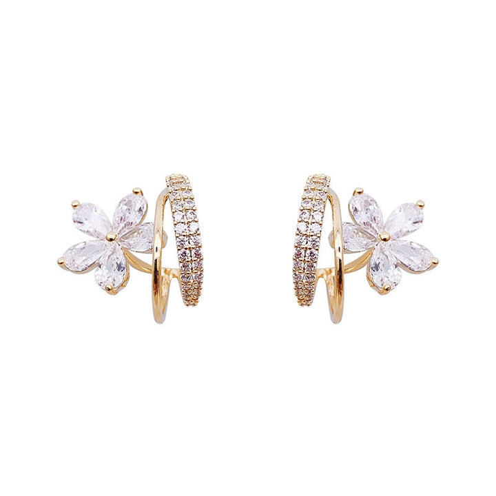 Florelle – Boucles d'oreilles florales avec détail scintillant
